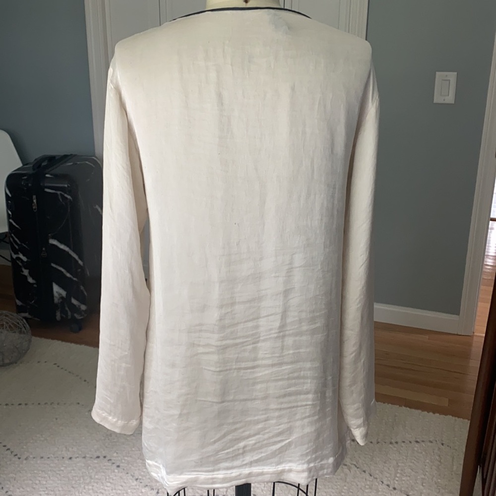 Theory Silk Pajama Style Blouse - Picture 4 of 5